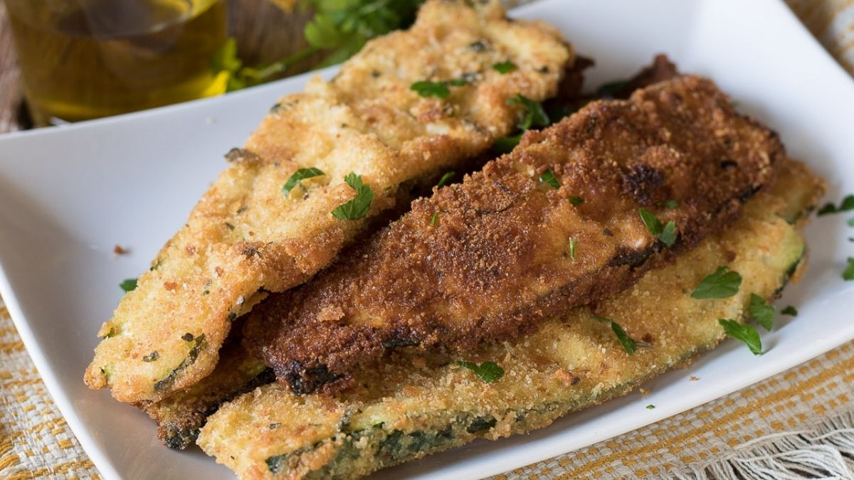 Tranches de courgettes panées – recette simple et rapide