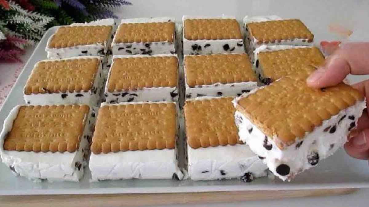 Biscuits à la crème glacée aux pépites de chocolat: sans cuisson, super bons et invitants