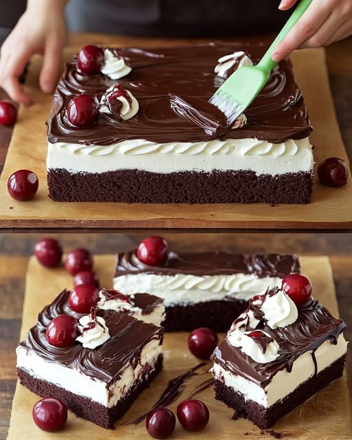 Délice de Forêt-Noire façon gâteau plat