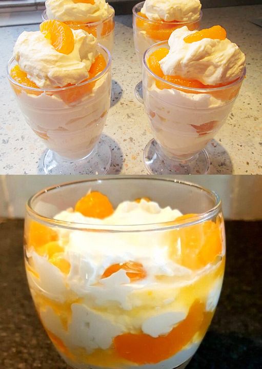 Délice de Pudding au Fromage Blanc et Mandarines en Boîte