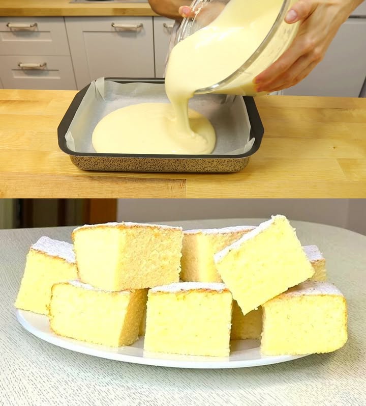 Délicieux gâteau au lait prêt en 10 minutes au four !