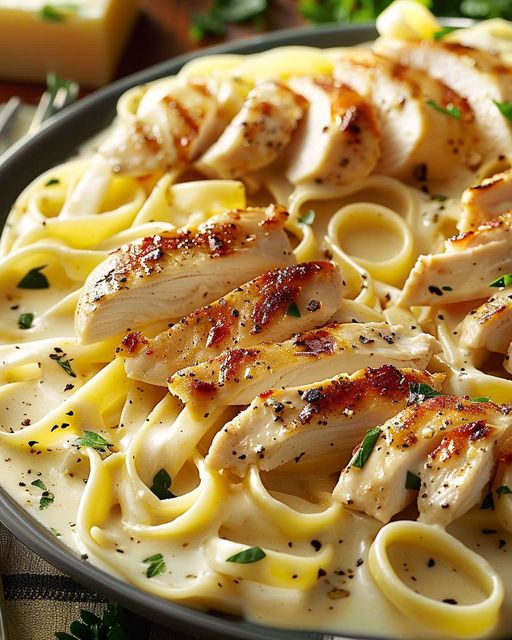Fettuccine Alfredo au poulet : un délice crémeux irrésistible
