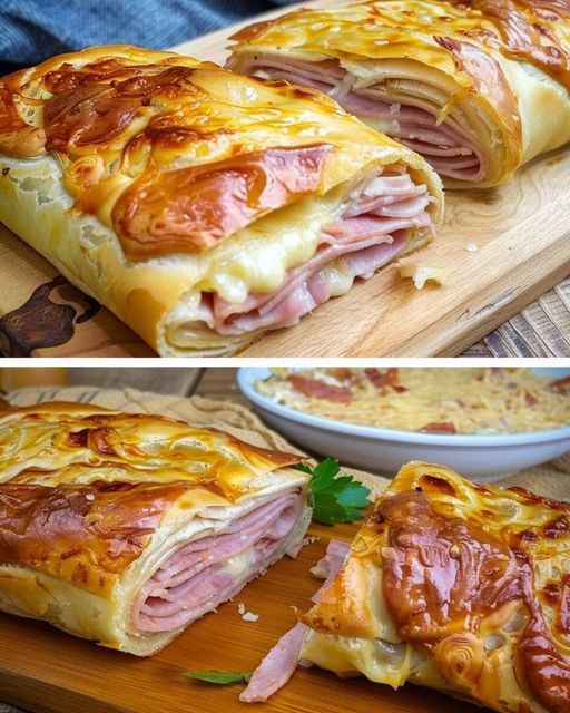 Feuilleté rapide au jambon et fromage fondant
