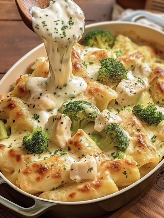 Gratin de brocoli au poulet fondant