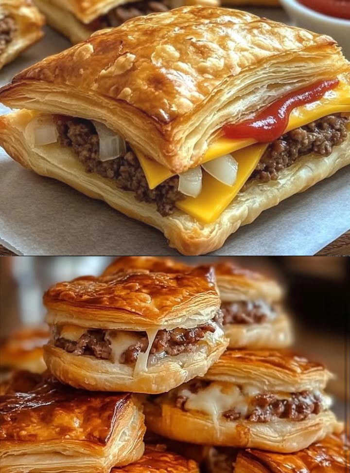 Les feuilletés au cheeseburger qui disparaissent en moins de 10 minutes !
