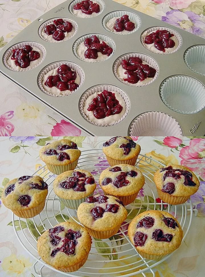 Muffins aux cerises de grand-mère, irrésistiblement délicieux !