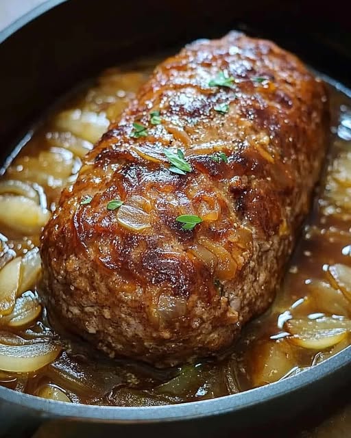 Pain de viande aux oignons, un classique que je prépare trois fois par mois