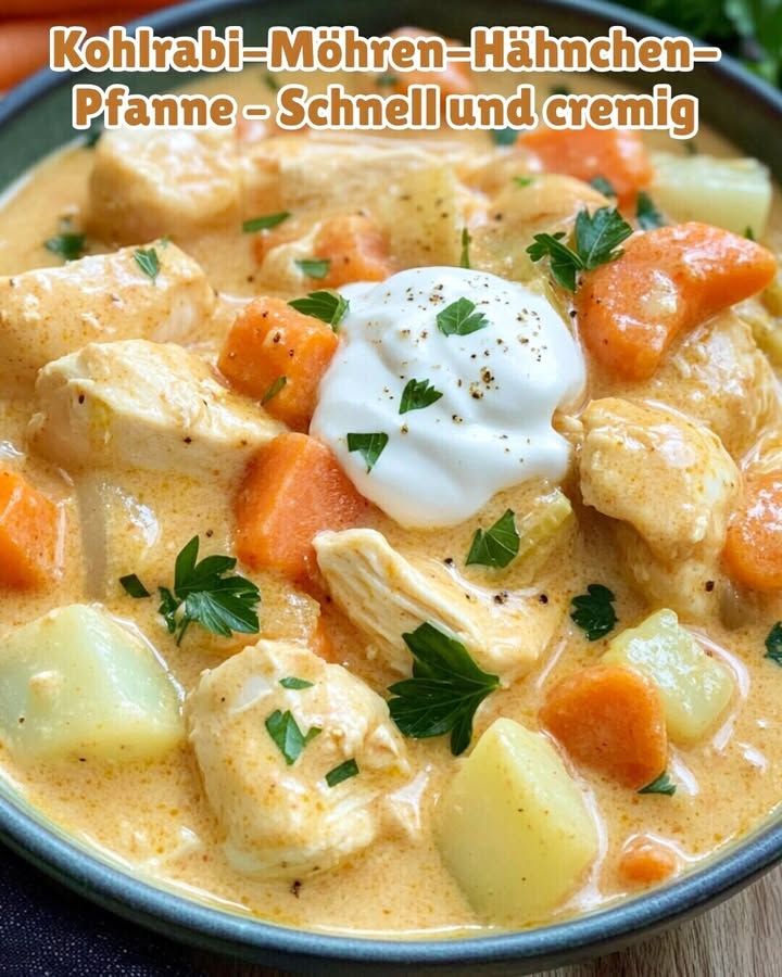 Poêlée gourmande de chou-rave, carotte et poulet