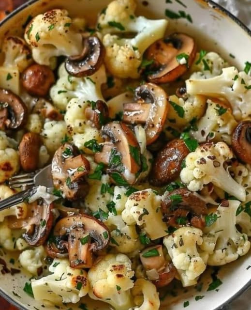 Poêlée rapide de chou-fleur et champignons à l’ail en 15 minutes