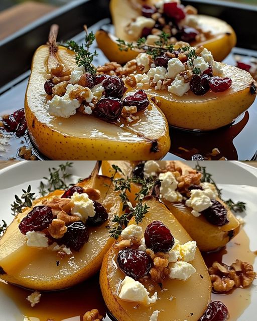 Poires rôties au feta fondant