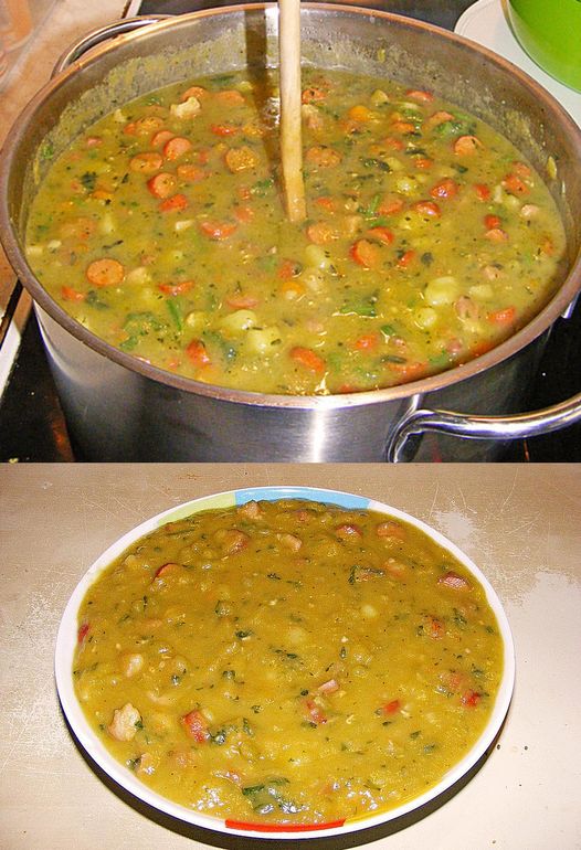 Potée aux pois cassés façon militaire, un classique toujours apprécié !