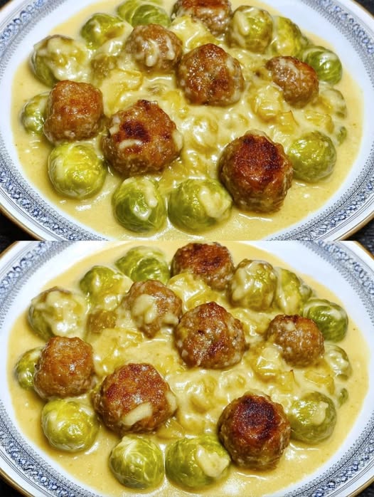 Ragoût de chou de Bruxelles aux boulettes épicées, prêt en 30 minutes