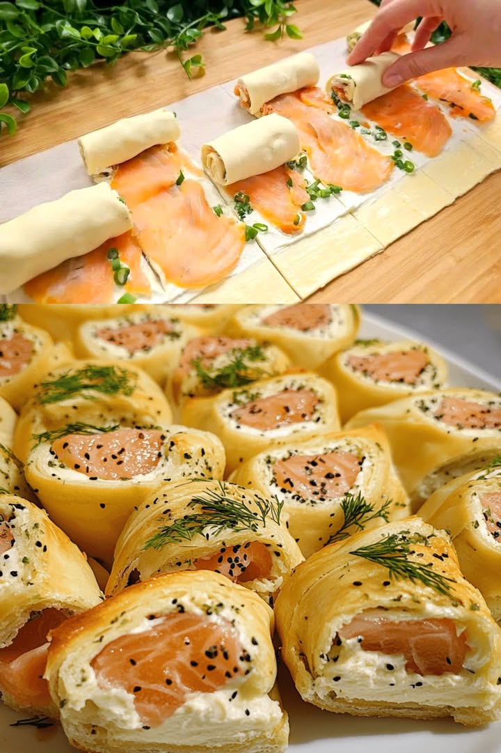 Roulés feuilletés au saumon fumé ultra rapides et irrésistibles
