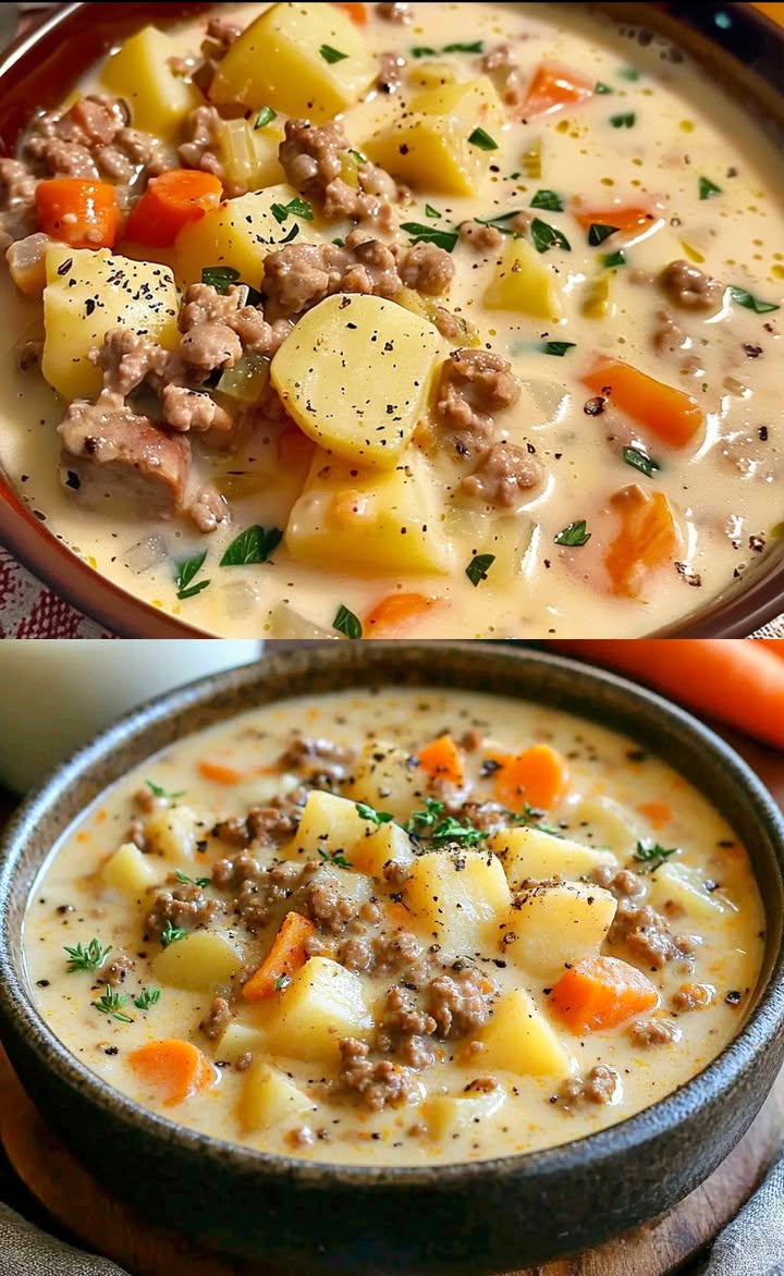 Soupe Hamburger réconfortante qui rassemble toute la famille