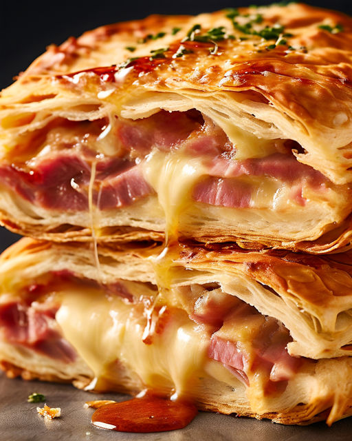 Strudel feuilleté ultra rapide jambon-fromage, prêt en 10 minutes au four !