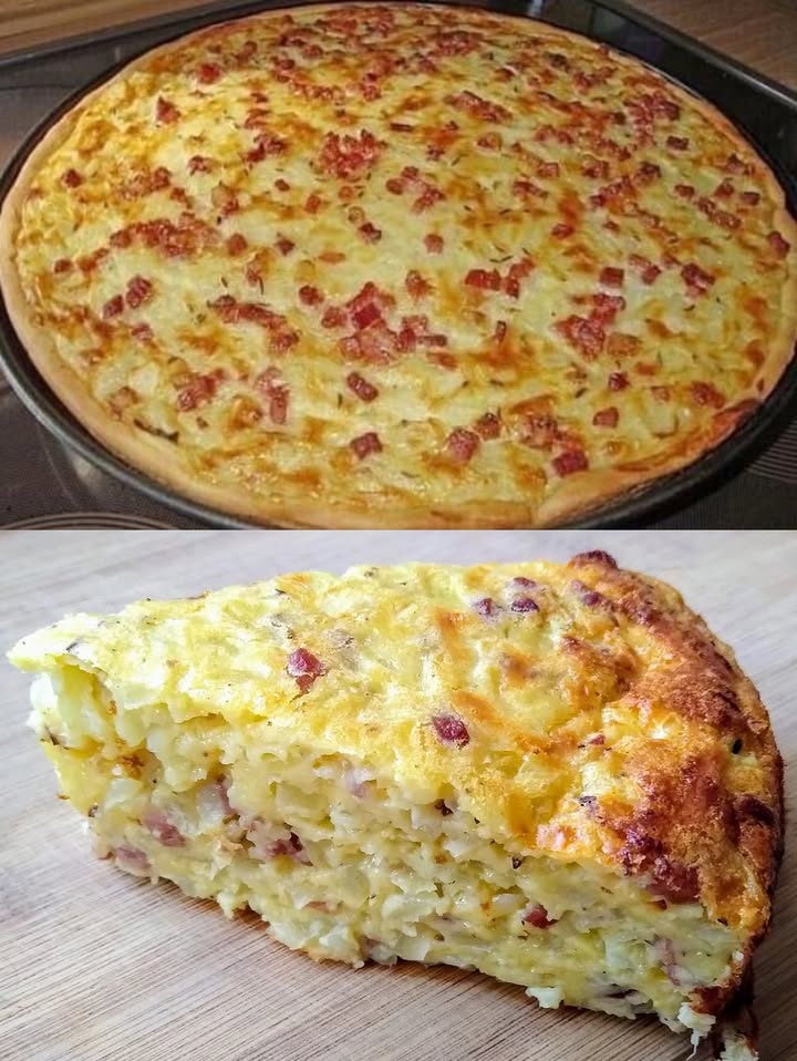 Tarte aux oignons sans pâte, recette traditionnelle de grand-mère