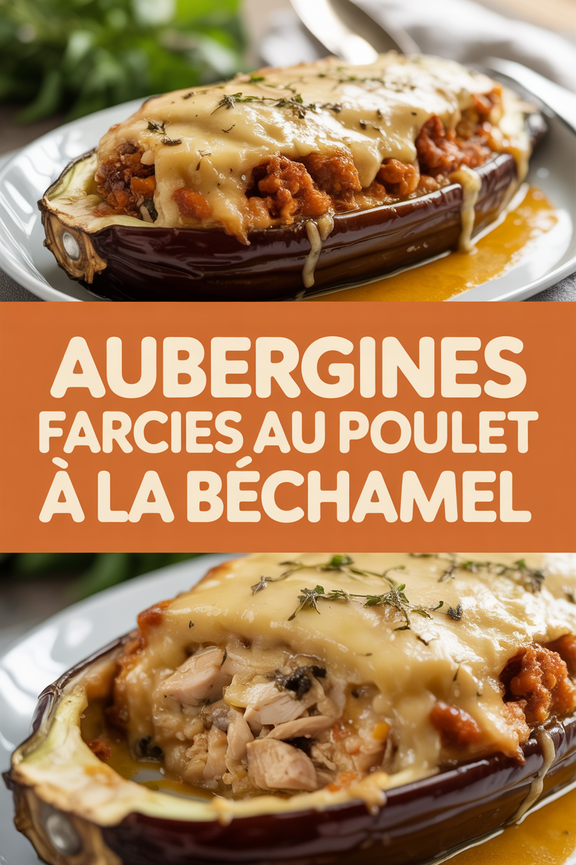Aubergines farcies au poulet à la béchamel