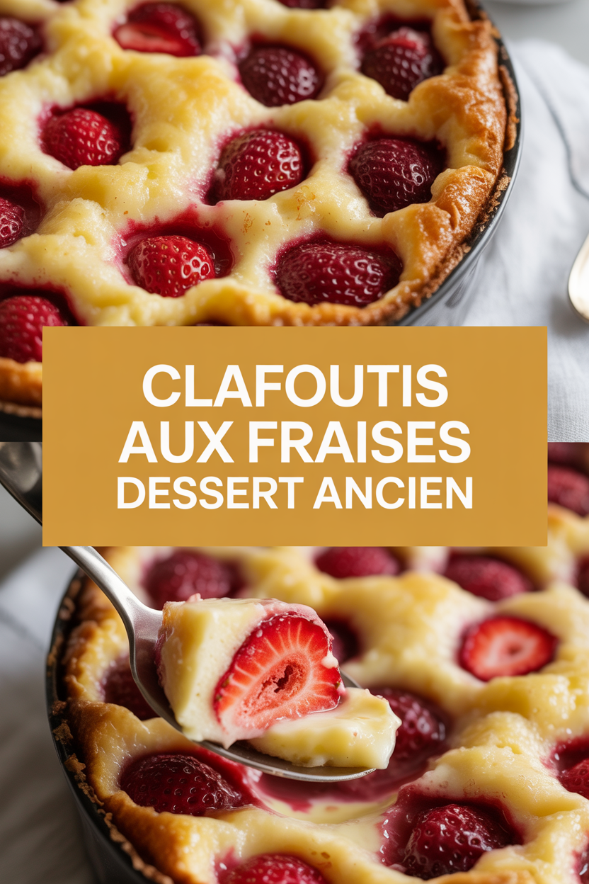 Clafoutis aux Fraises dessert ancien