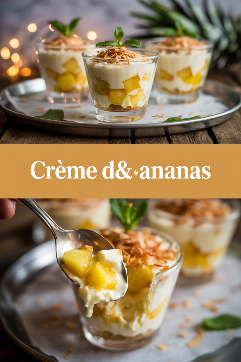 Crème d&rsquo;ananas en verrines dessert léger