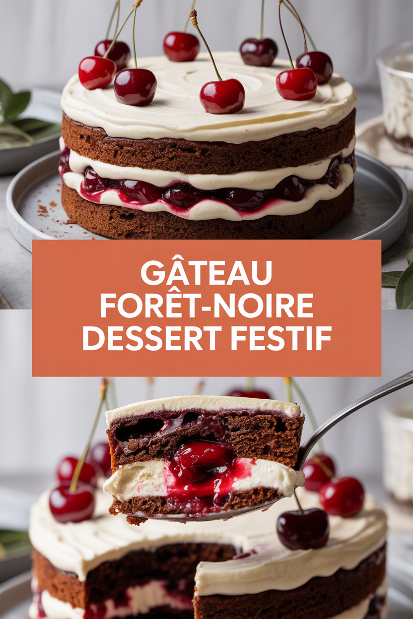 Gâteau Forêt-Noire dessert festif