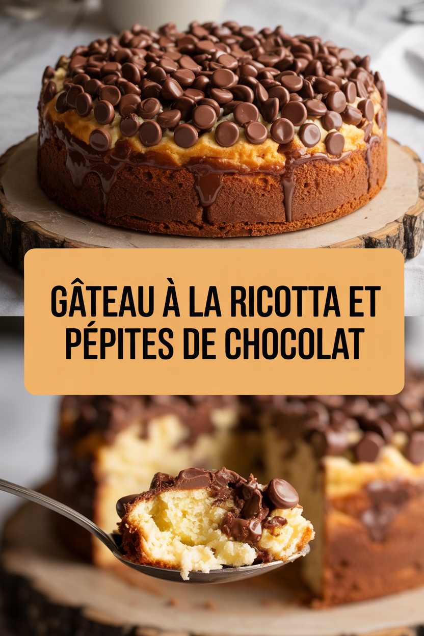 Gâteau à la ricotta et pépites de chocolat
