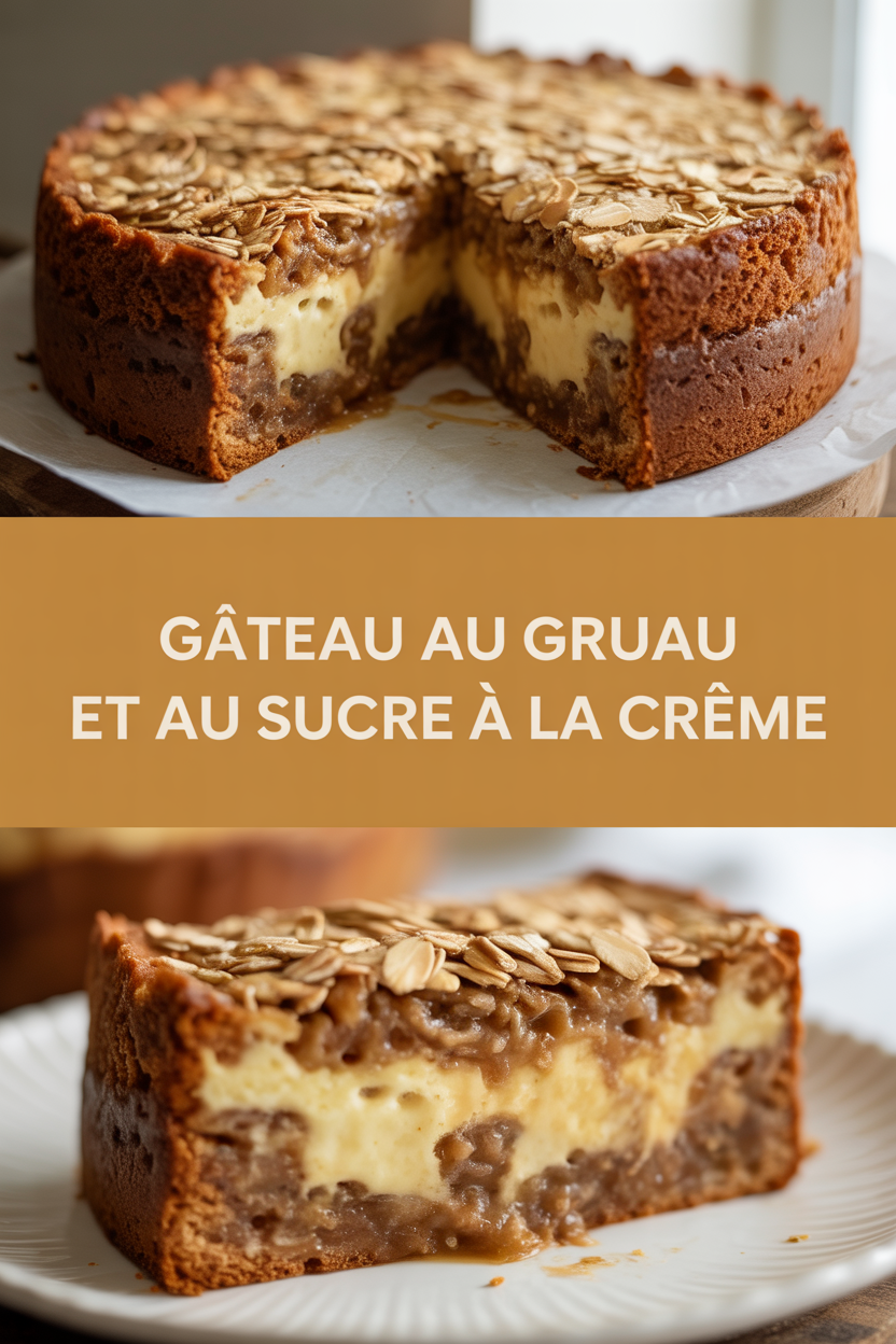 Gâteau au gruau et au sucre à la crème
