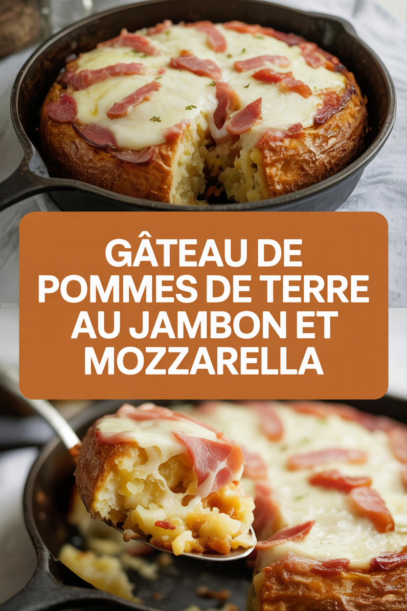 Gâteau de pommes de terre au Jambon et mozzarella