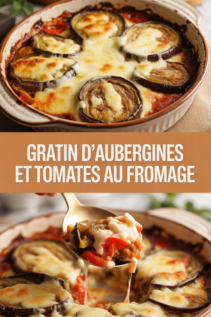 Gratin d’aubergines et tomates au fromage