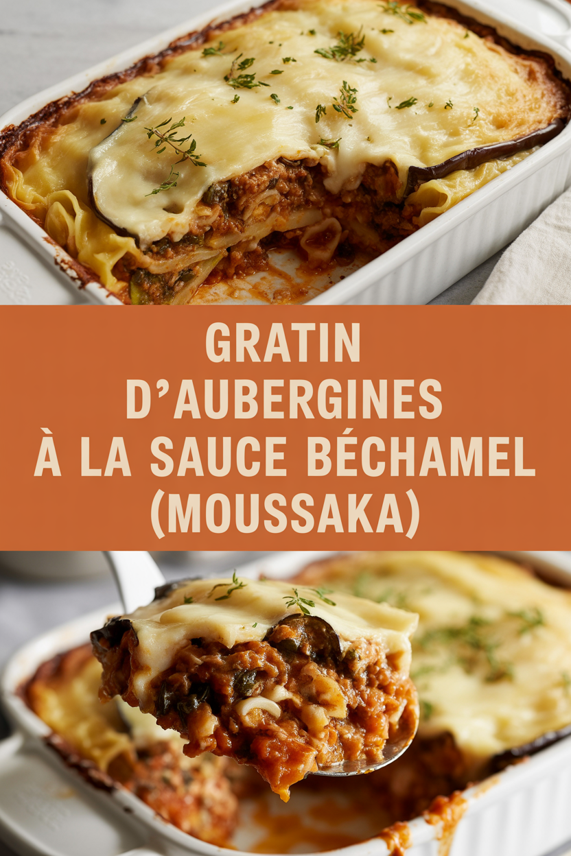 Gratin d&rsquo;aubergines à la sauce béchamel (moussaka)