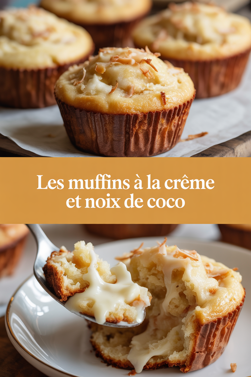 Les muffins à la crème et noix de coco