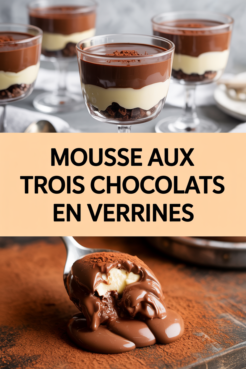 Mousse aux trois chocolats en verrines