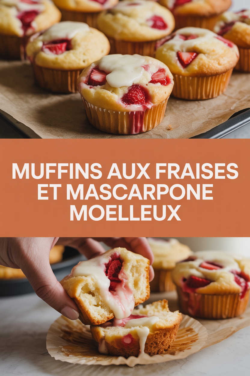 Muffins aux fraises et mascarpone moelleux
