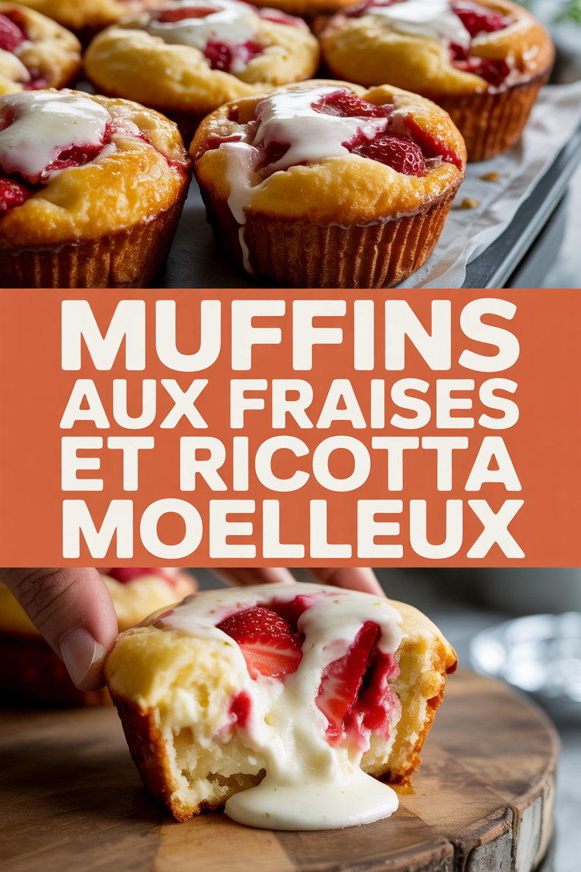 Muffins aux fraises et ricotta moelleux