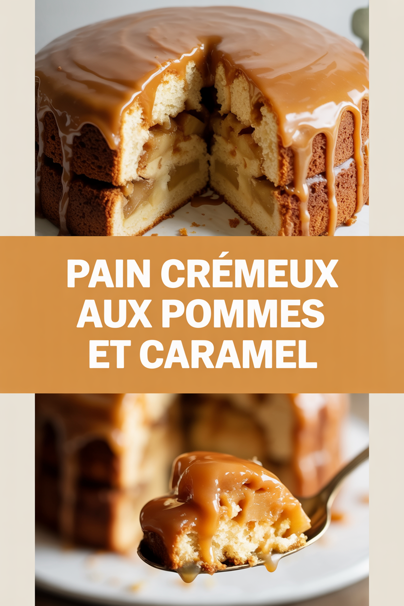 Pain crémeux aux pommes et caramel