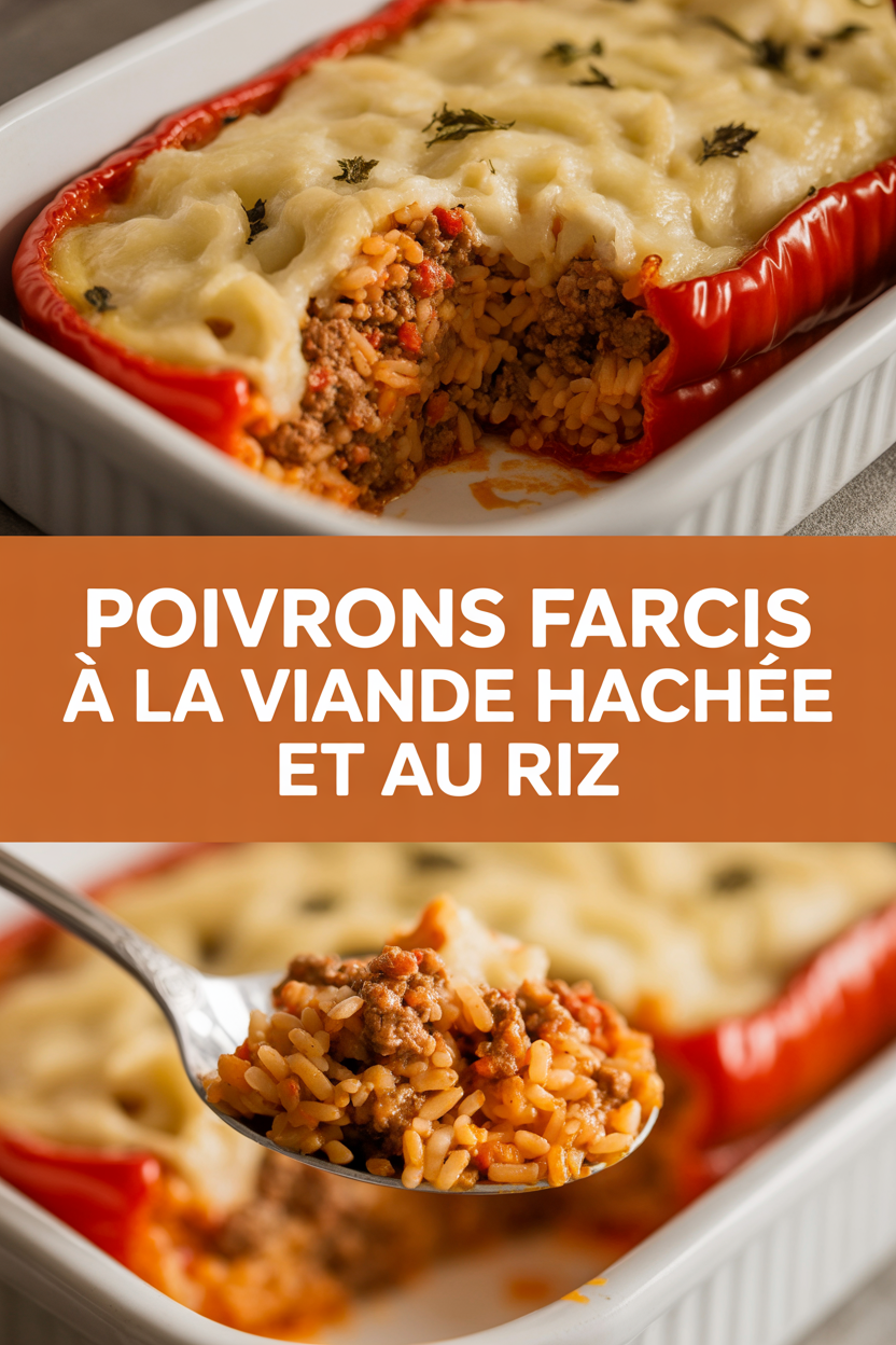 Poivrons farcis à la viande hachée et au riz