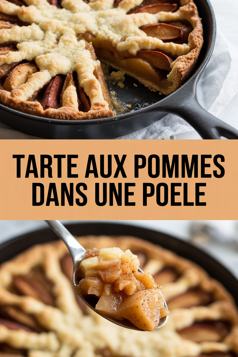 Tarte aux pommes dans une poele