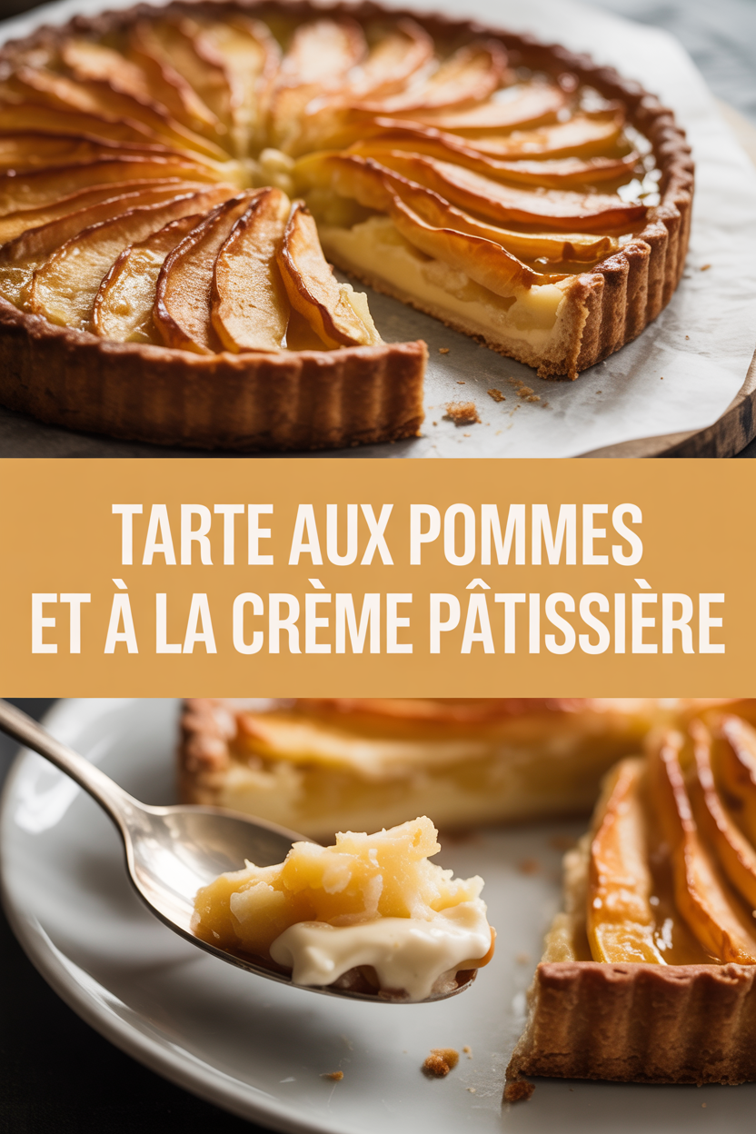 Tarte aux pommes et à la crème pâtissière