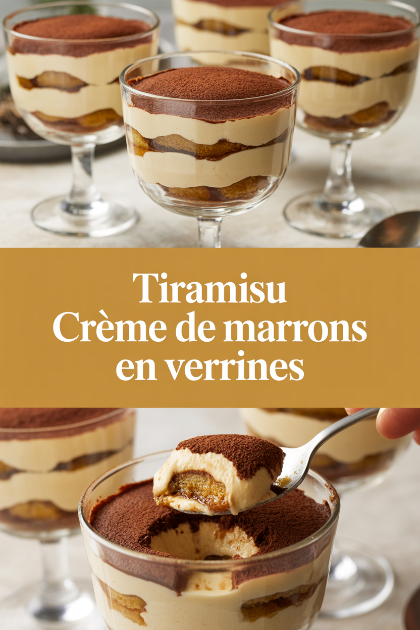 Tiramisu crème de marrons en verrines