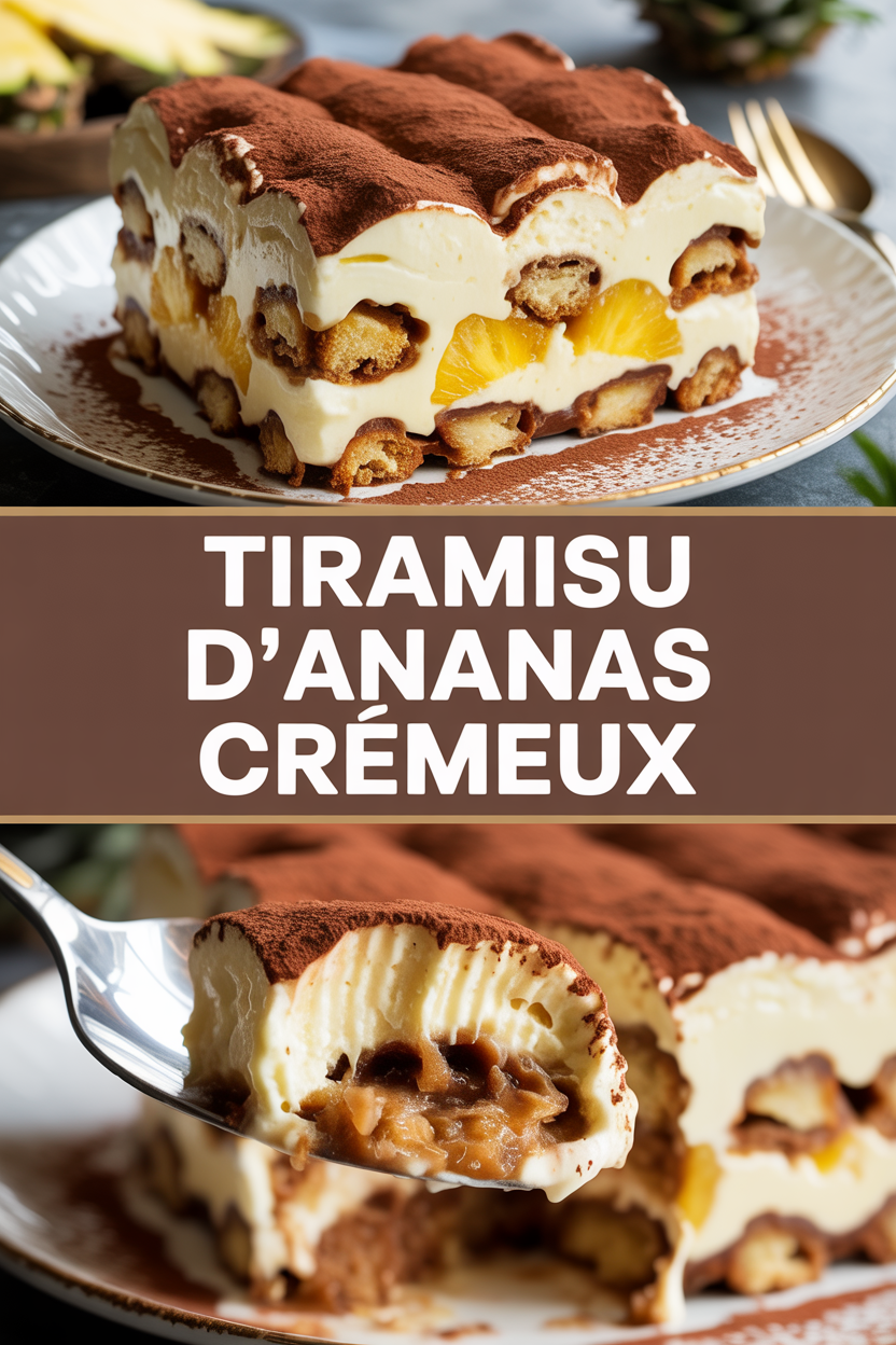 Tiramisu d’ananas crémeux, dessert léger