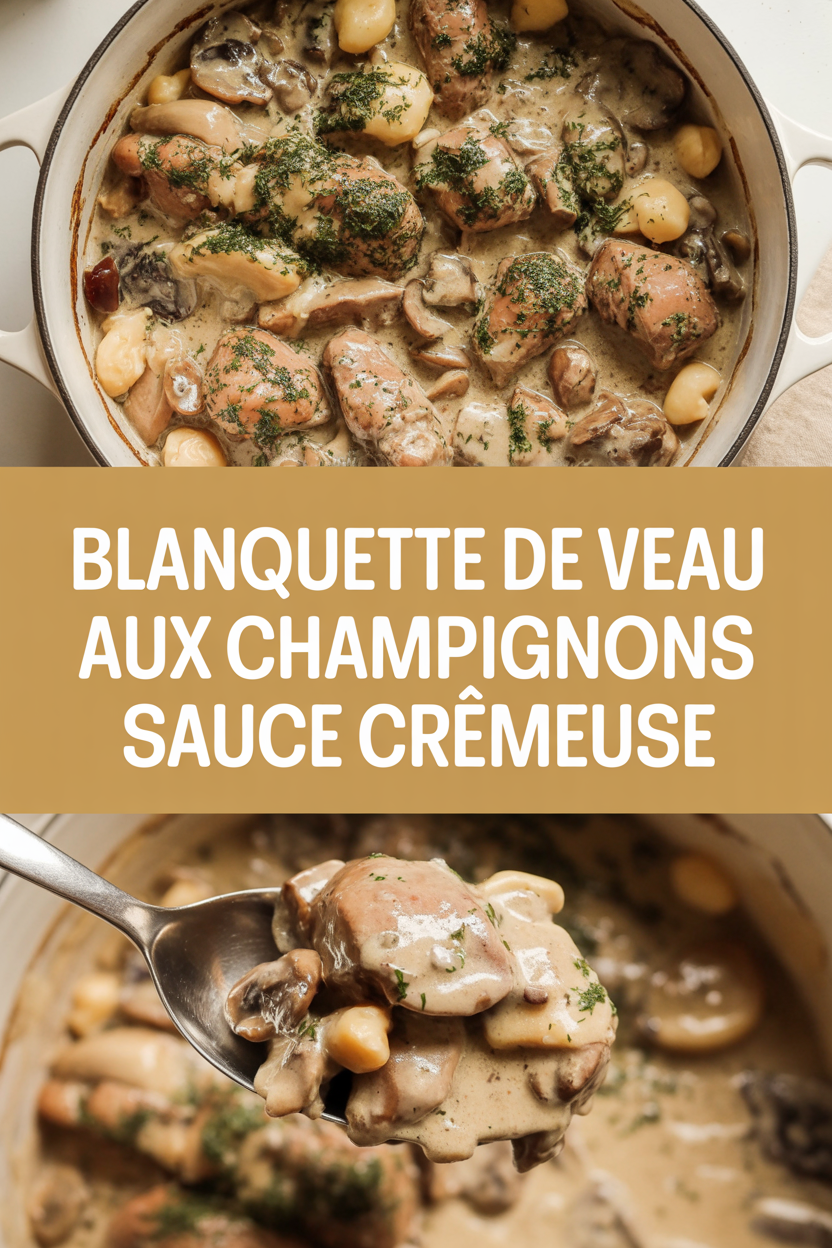 blanquette de veau aux champignons sauce crèmeuse