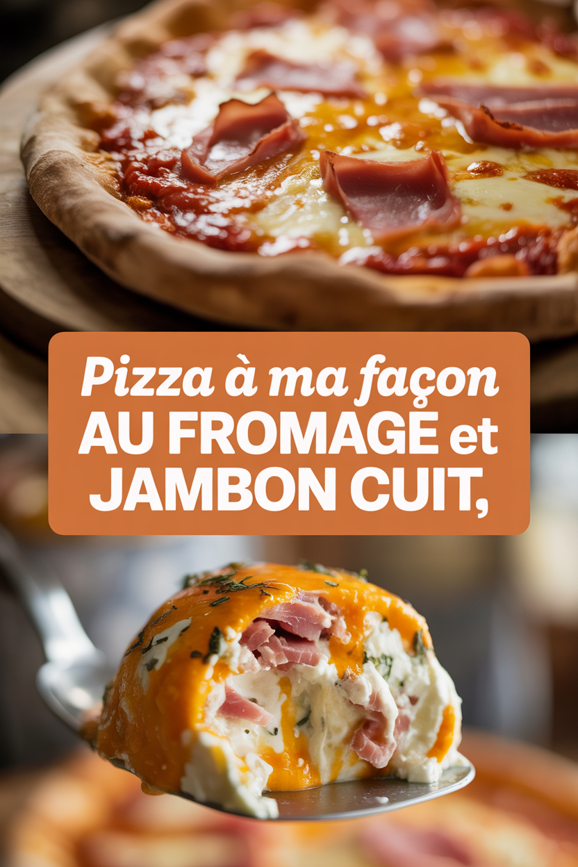 Pizza à ma façon au fromage et jambon cuit