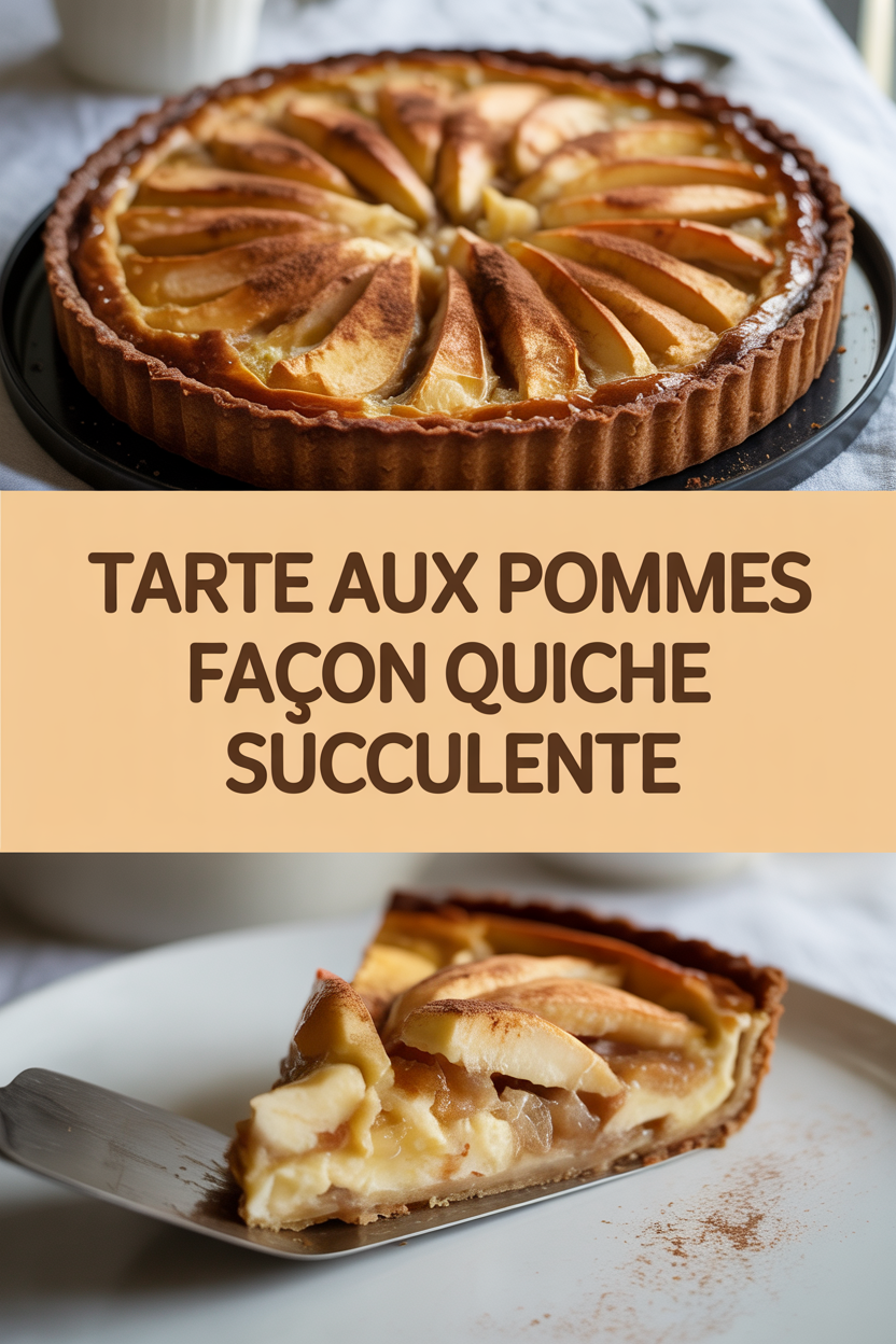 Tarte aux pommes façon quiche succulente