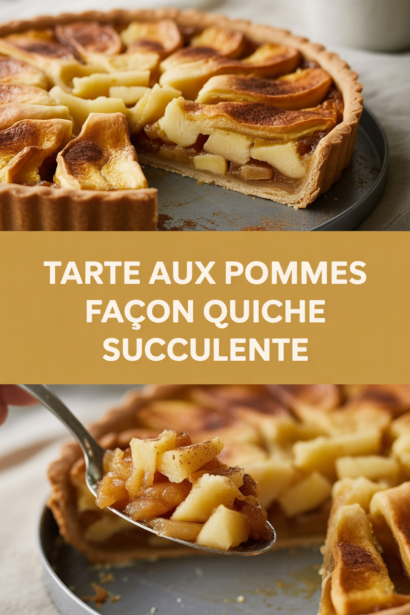 Tarte aux pommes façon quiche succulente