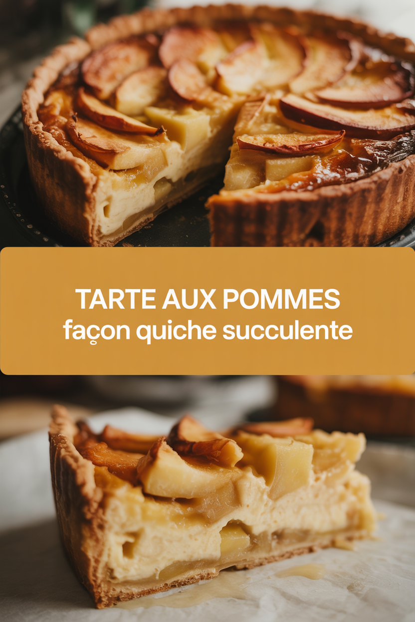 Tarte aux pommes façon quiche succulente