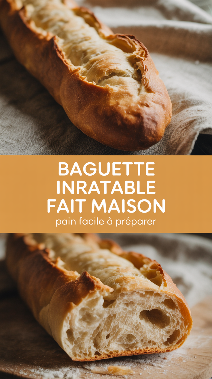 Baguette Inratable fait maison pain facile à préparer