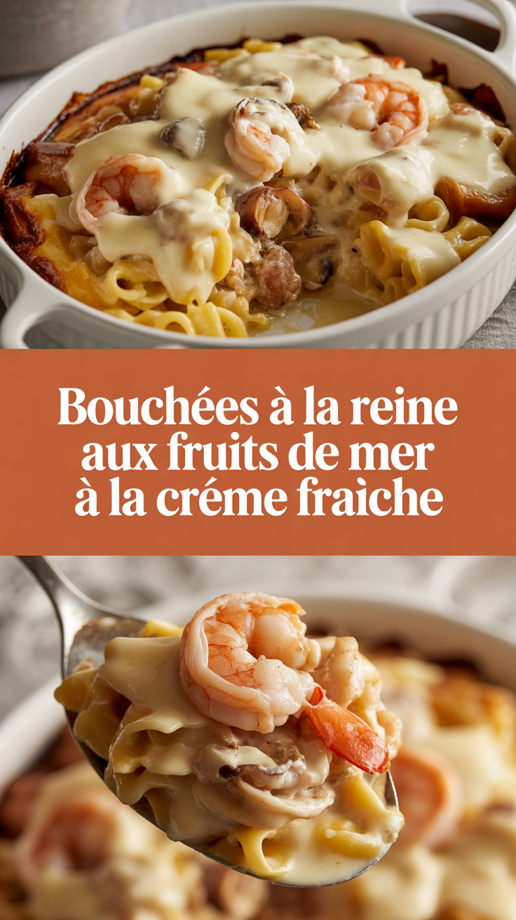 Bouchées à la reine aux fruits de mer à la crème fraîche