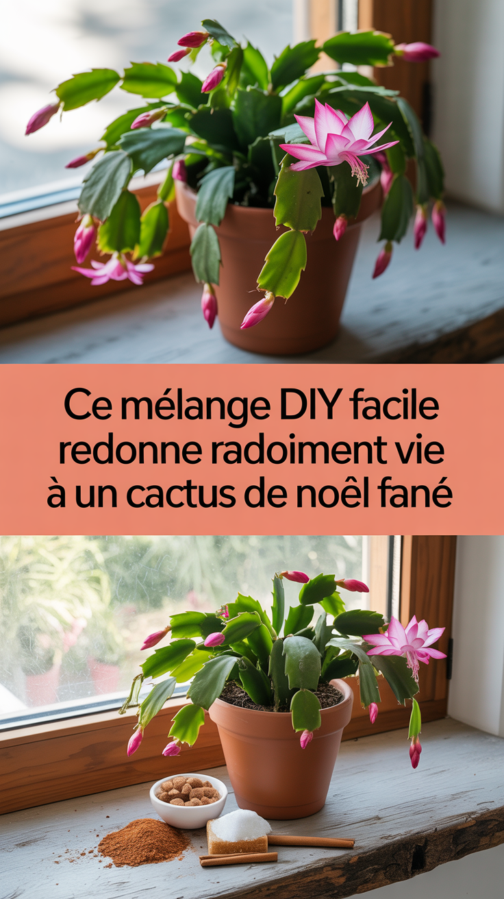 Ce mélange DIY facile redonne rapidement vie à un cactus de Noël fané