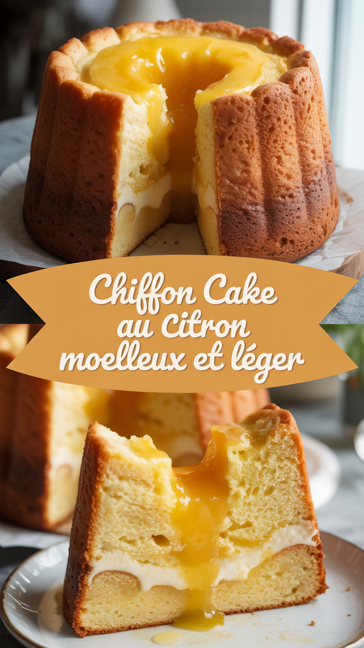 Chiffon cake au citron moelleux et léger