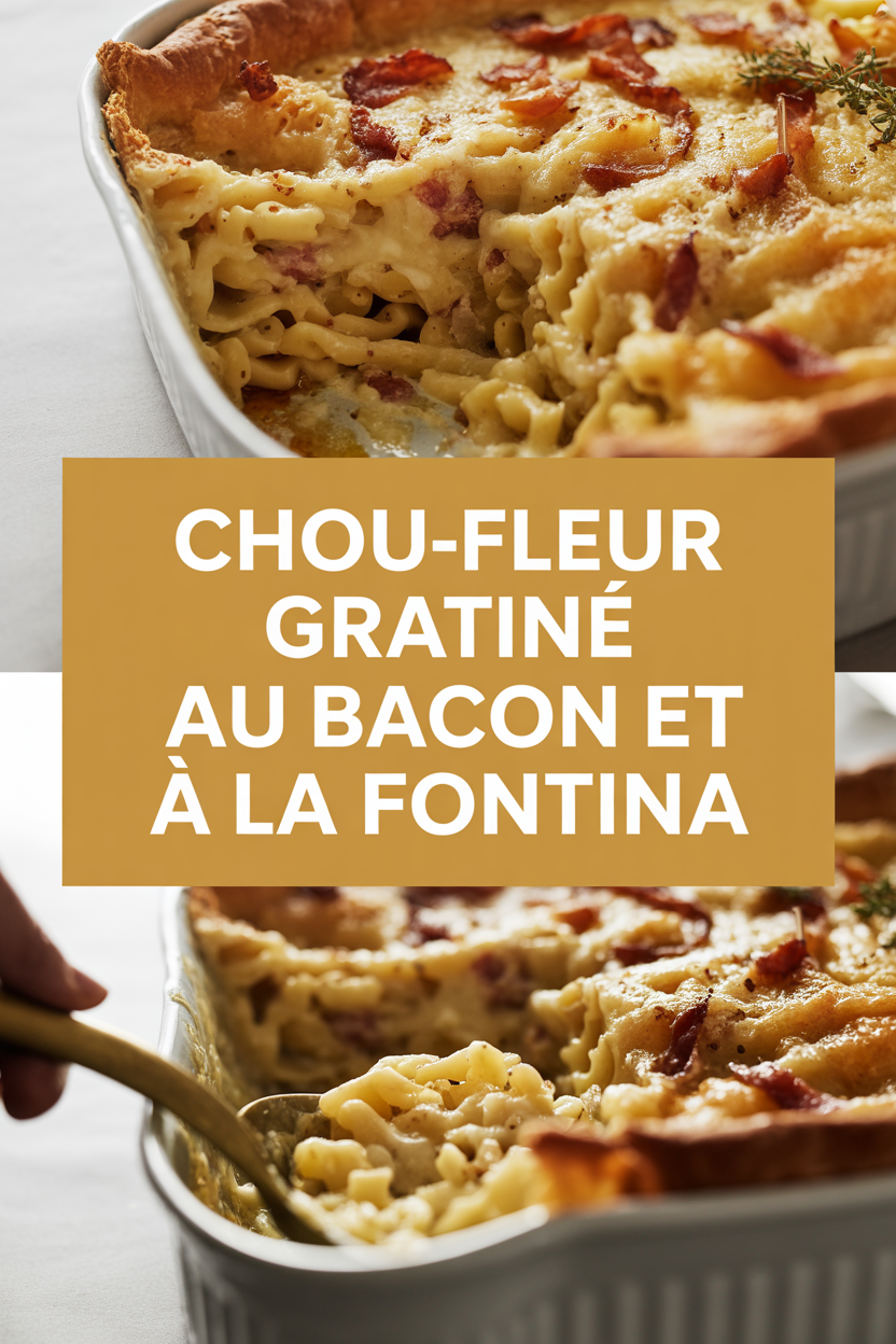 Chou-fleur gratiné au bacon et à la Fontina