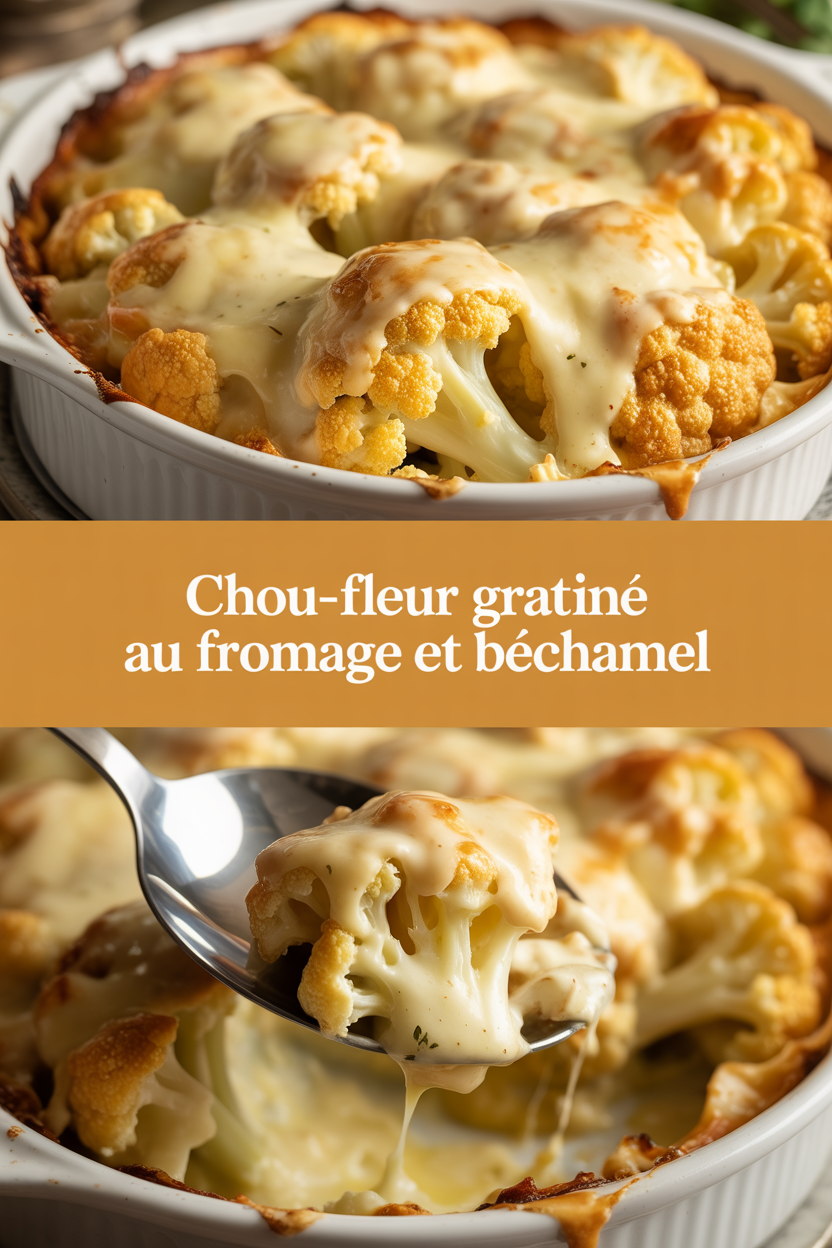 Chou-fleur gratiné au fromage et béchamel